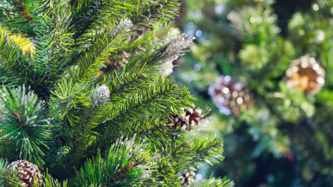 Close up of Artifical Christmas tree.