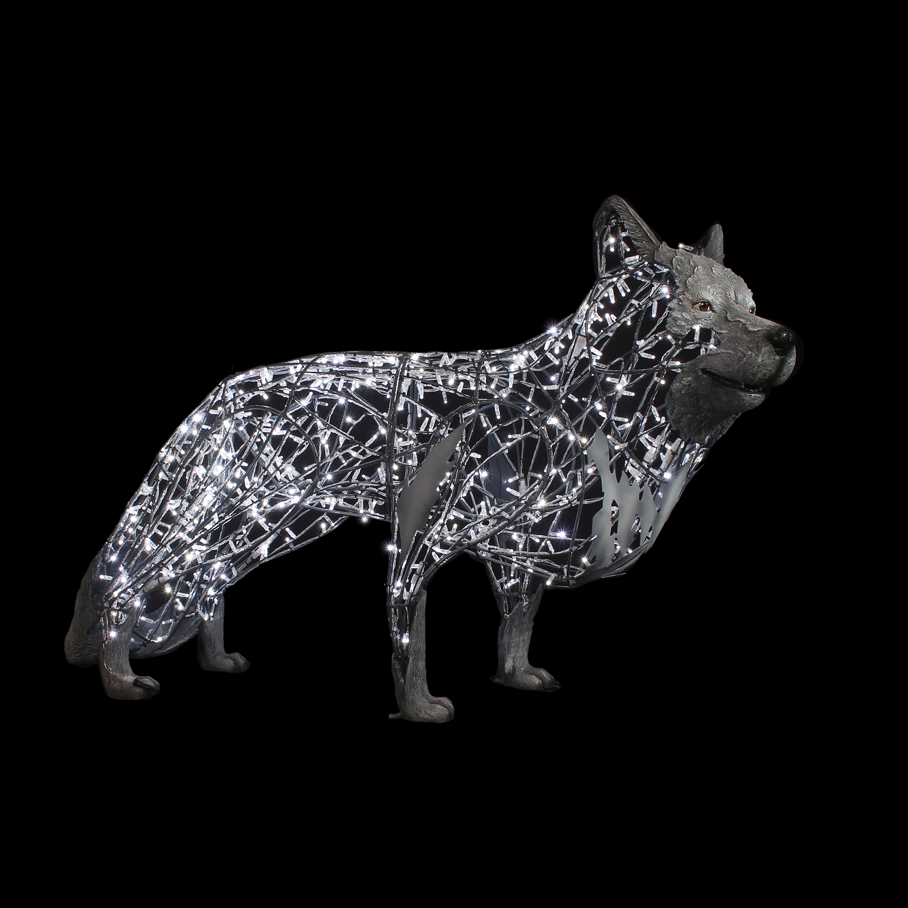 Outdoor Light-Up Wolves – Christmas In America