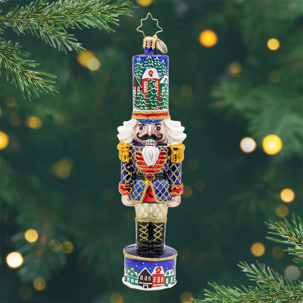 Christmas Sentinel Nutcracker Glass Ornament, 6.5