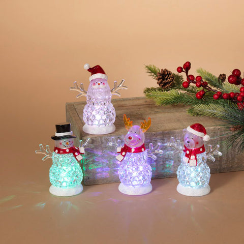 4.25"H Battery Operated Lighted Acrylic Holiday Character