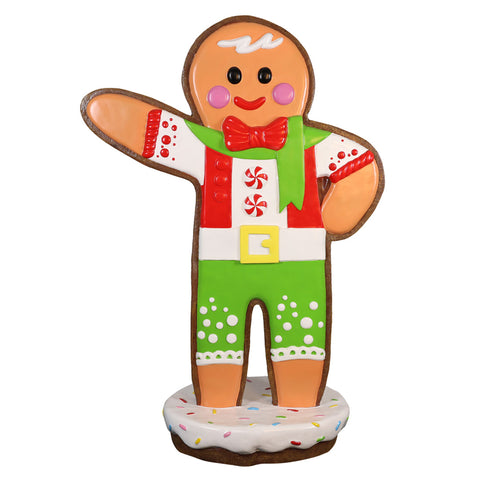 Large Fiberglass Oliver the Gingerbreadman Figure, 71"
