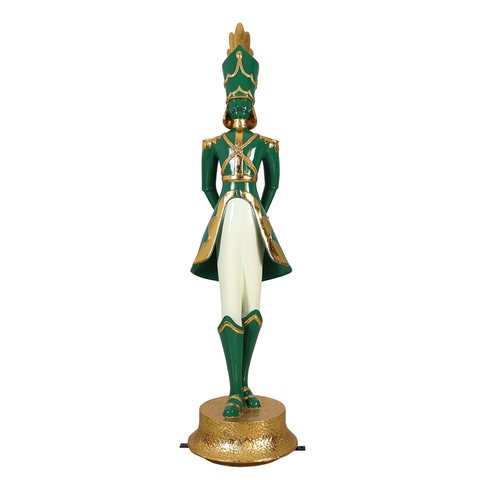 Large Fiberglass Noble Nutcracker Figure, 6ft (Green/White)
