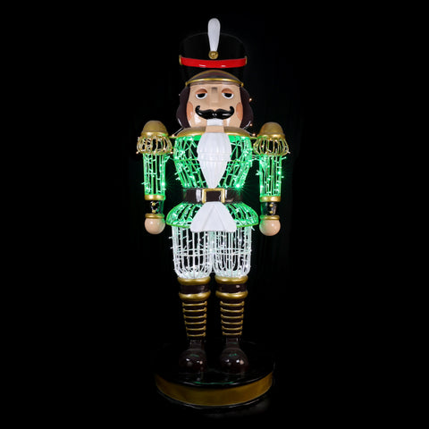 Large Fiberglass Traditional Nutcracker Figure, LED Lit