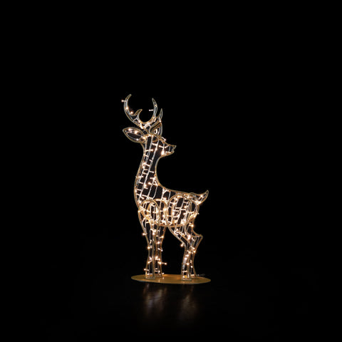 Large Watchful Deer Figure, LED Lit, 54"