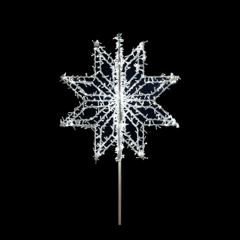 Large Snowflakes Tree Topper, LED Lit Warm White / Cold White, (4ft / 6ft)