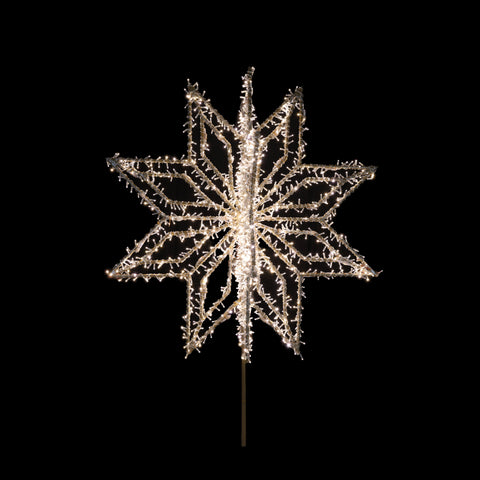 Large Snowflakes Tree Topper, LED Lit Warm White / Cold White, (4ft / 6ft)