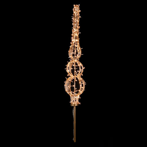 Large Finial Tree Topper Decoration, LED Lit, 6ft.