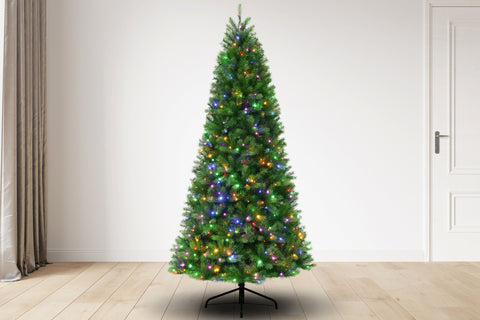 Slim Montauk Fir Christmas Tree w/LED Dual Color Twinkle lights, 7.5'