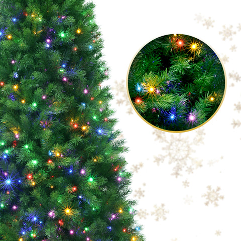 Slim Montauk Fir Christmas Tree w/LED Dual Color Twinkle lights, 7.5'