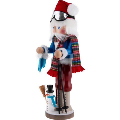 Skier Santa Nutcracker Figurine, 18"