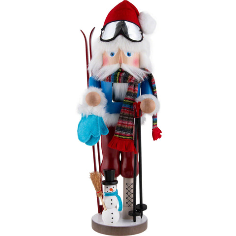 Skier Santa Nutcracker Figurine, 18"