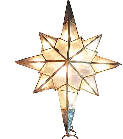 10 Light Capiz Star Clear Treetopper