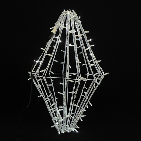 Large Foldable Diamond, LED Lit (White), 31"