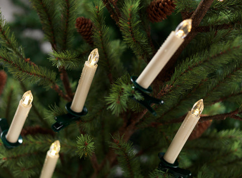 Set of 12 - LED Tree Taper Candle w/6 Hour Timer