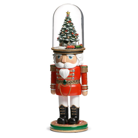 Lighted Musical Nutcracker W/ Tree Hat And Rotating Train, 25"