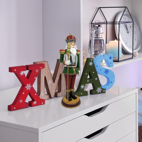 LED Lighted Musical Nutcracker W/ Rotating Train, 18"