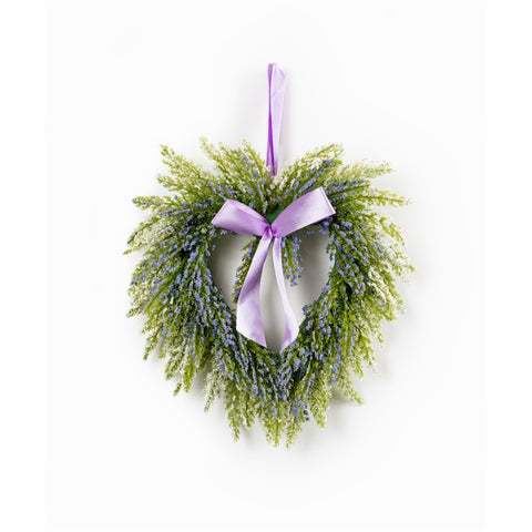 Lavender Twig Heart Wreath, 10"