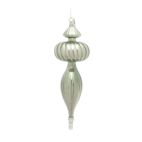 10'H Silver Choice of Finial Glass Ornament