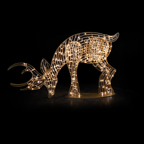 Large Bowing Deer, LED Lit (Warm White), 3ft