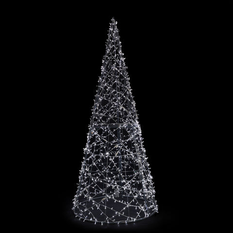 Giant Christmas Cone Struct Tree, LED Lit (Gunmetal/Cold White), 12ft