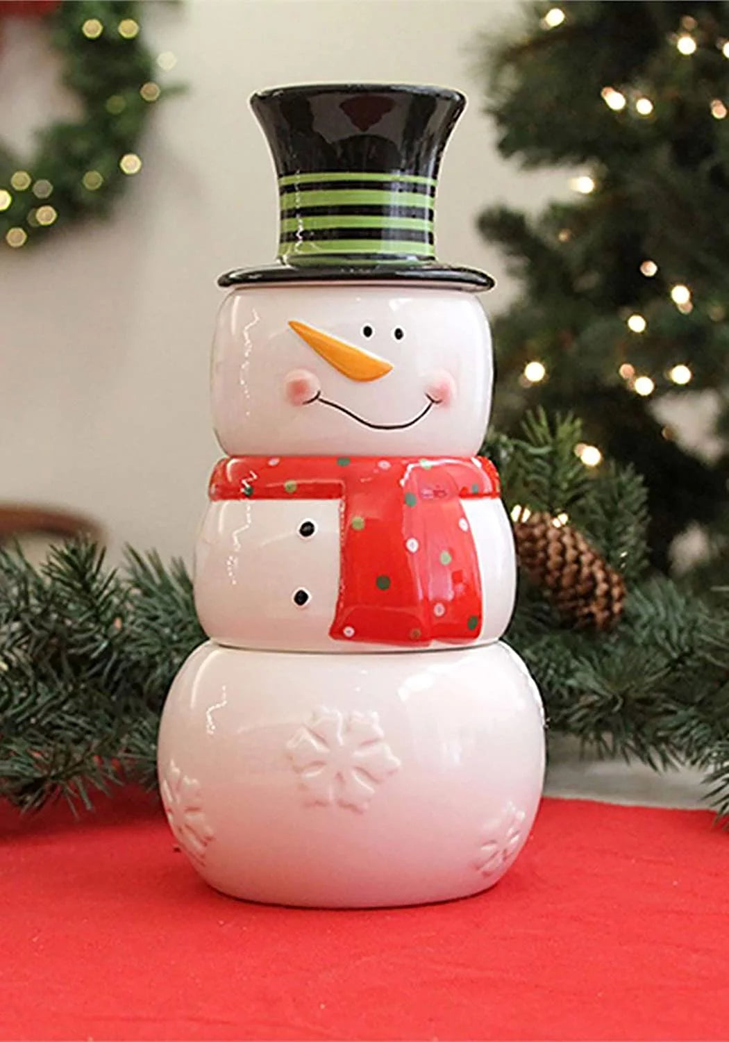 Ceramic shops Snowman Stack light Up - Ceramic Snowman - Ceramic - Snowman Stack - Snowman - Ceramic Snowman Stack - Holiday- Christmas