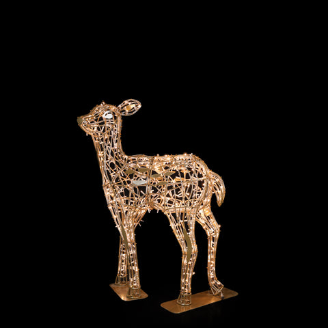 Large Blossom Deer, LED Lit (Warm White), 5'