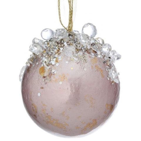 4" Heavy Jeweled Ball Ornament