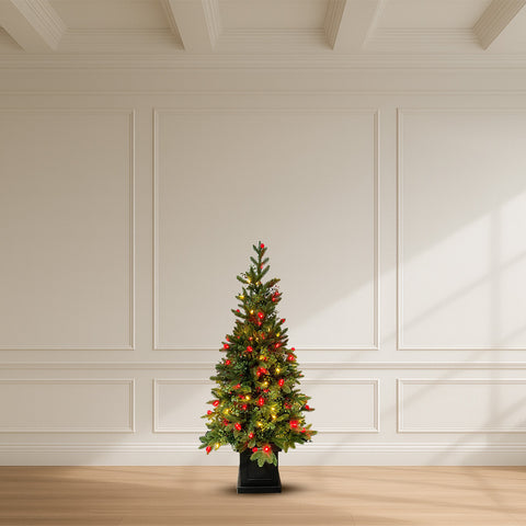 Oregon Mixed Pine Table Top Tree, Lit (Red / Warm White), 4.5'