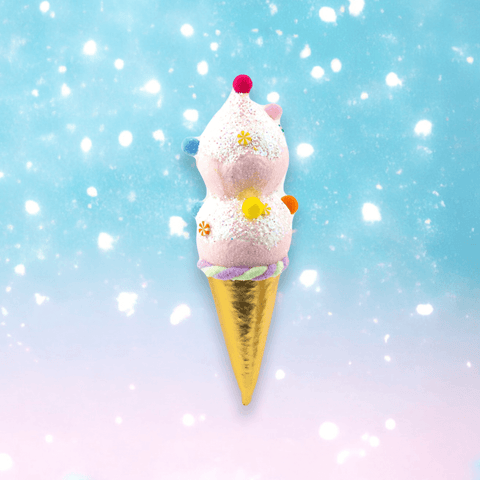 9" Small Pink Double Ice Cream Ornament