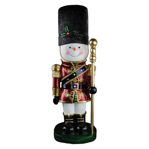 Large Snowman Nutcracker Figure, LED Lit, 36"