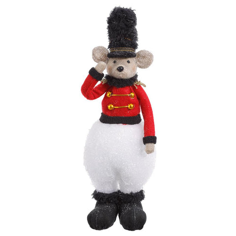 Mouse Nutcracker Figurine, 10" (White & Red)