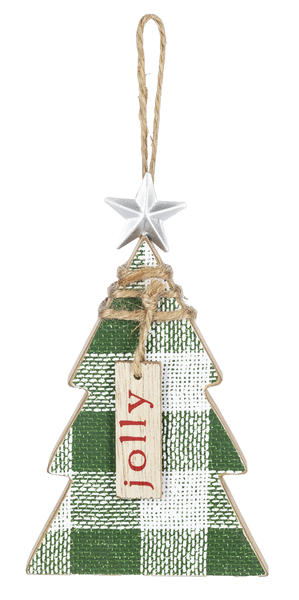 6.25" Holiday Plaid Christmas Tree Ornaments