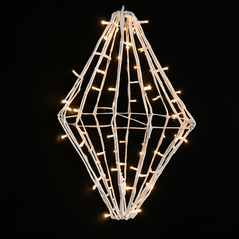 Large Foldable Diamond, LED Lit (Warm White), 31"