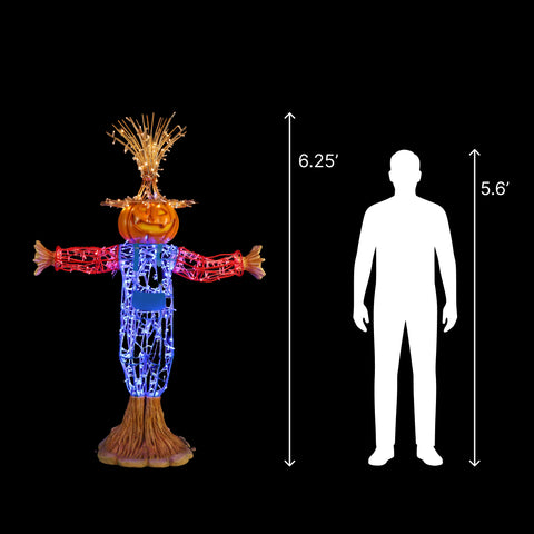 Large Scarecrow Figure, LED Lit w/Fiberglass, 75"