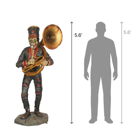 Life-size The Undead Horn Player Figure w/Fiberglass, 67"