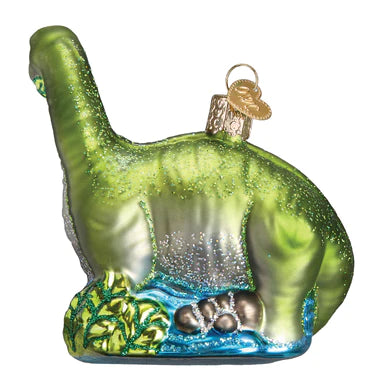 Glass Brontosaurus Ornament
