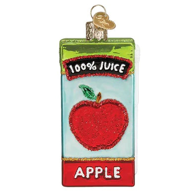 Glass Apple Juice Box Ornament