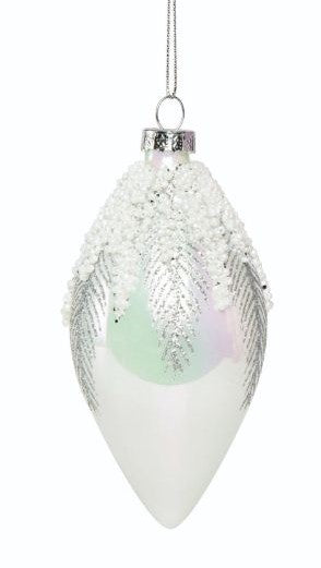 Glass Iridescent Beaded Ornament - 2 styles