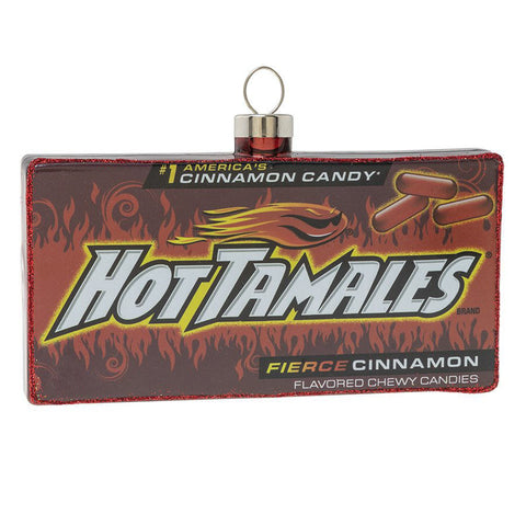 Hot Tamales Box Glass Ornament