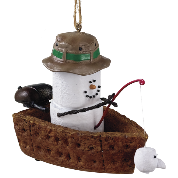 3"H S'mores Fishing Boat Ornament