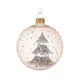 Set of 6 Glass Ornaments, Enamel, Gold Glitter Tree