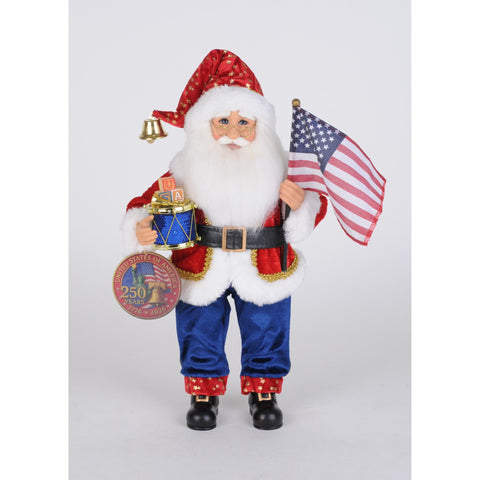 Stars & Stripes Santa Figurine, 16"