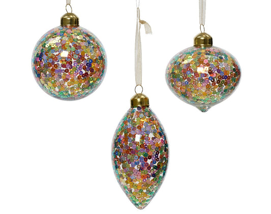 Mixed Glass ornaments (3 styles available)