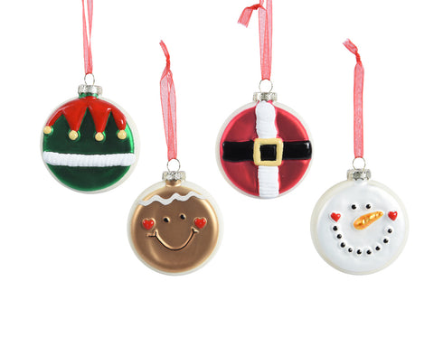 Glass Disk ornaments ( 4 styles available) (sold individually)