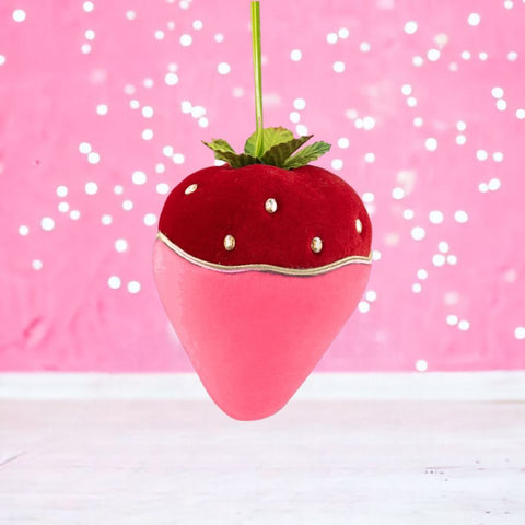 Pink Choc Strawberry Ornament, 6"