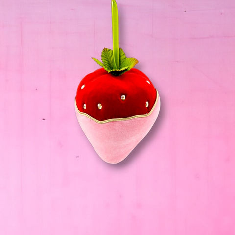 Light Pink Choc Strawberry Ornament, 6"