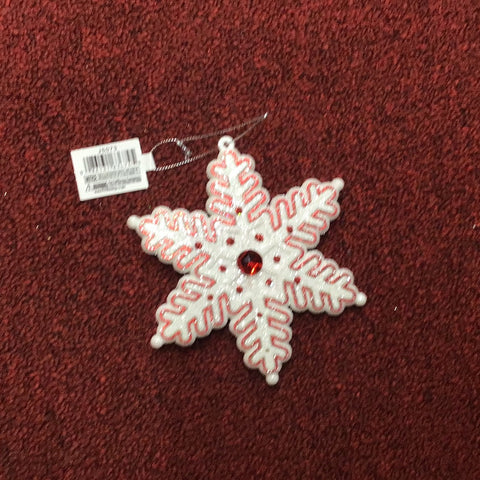Kurt S. Adler Red and White Snowflake (sold individually)