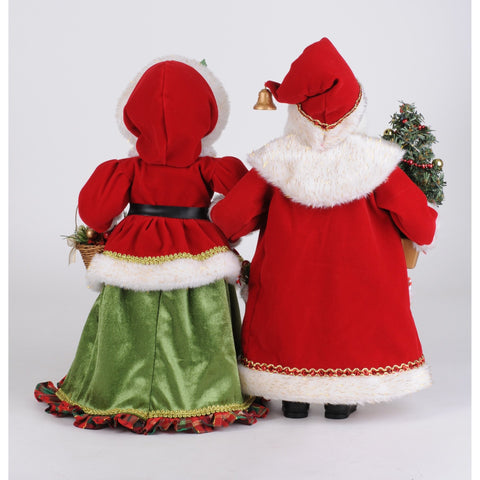 Lighted Strolling Mr. & Mrs. Claus Figurines, 17" (Set of 2)