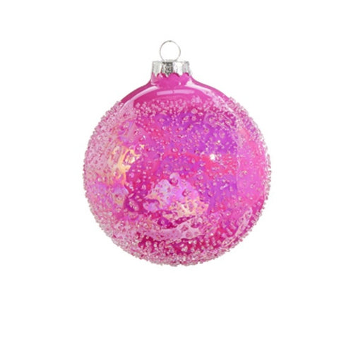 Pink Glitter Ball Ornament, 4" (3 styles - sold individually)