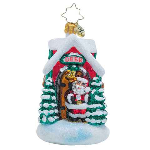 Christopher Radko "Santa's Stables" Glass Ornament